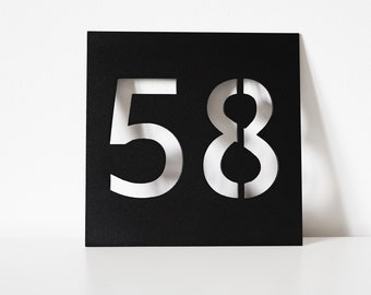 Custom Metal House Number: Black Galvanized Steel Address Sign