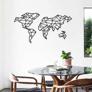 Metal World Map Large 180x90cm Metal Wall Art - Amazing Office Wall Art - Unique Steel World Map