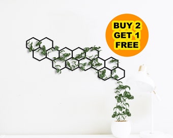 Metal wall trellis, Metal Wall Art, Indoor plant trellis, Honeycomb Wall Plant Trellis, Hexagon Trellis, Metal Mood board