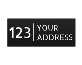 Metal rectangular house address number board plaque, Steel house numbers, Custom street name board, Metal black house numbers