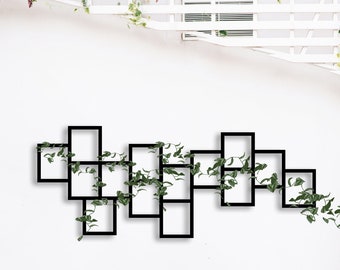 Geometric Metal Plant Wall Trellis - Indoor Wall Art