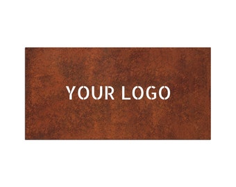 Corten steel logo signboard, rusted metal logo board, custom logo signboard, custom corten address signboard