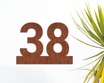 Rusted steel custom house number signs - Corten steel numbers - Personalized house number corten