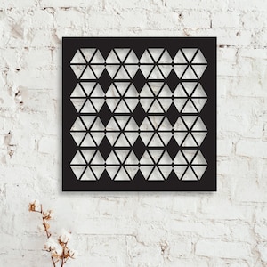 Black Metal Privacy Panel: Geometric Wall Art