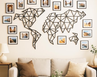 Metal World Map Wall Art – Gift for Travel Lovers