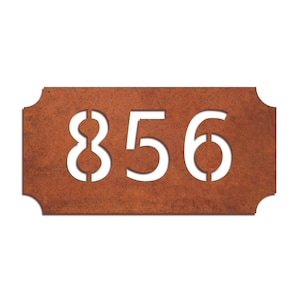 Retro Corten Steel House Number Plaque - Custom Address Sign