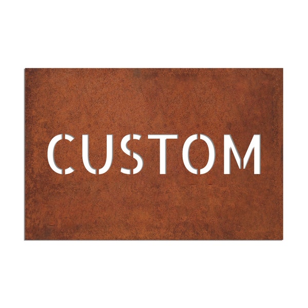 Custom corten steel signs - Rusted steel signboard - Corten Address signs - Corten house number - Corten custom logo