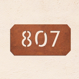 Custom Corten Steel Address Sign: Rusty Metal Plaque