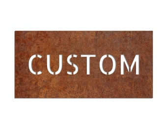 Signo personalizado de acero corten, Su logotipo corten, Placa de dirección de la casa, Nombre de la empresa acero corten - Placa de acero corten totalmente personalizable