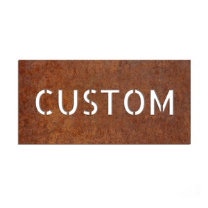 Corten steel custom sign, Your logo corten, House address plaque, Company name corten steel - Fully customizable corten steel plaque