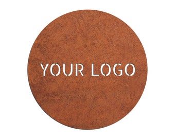 Benutzerdefiniertes Kreis-Corten-Schild, verrostetes Stahl-Ciecle-Logo, Kreis-Corten-Hausnummer, Metallkreis personalisiertes Logo-Schild