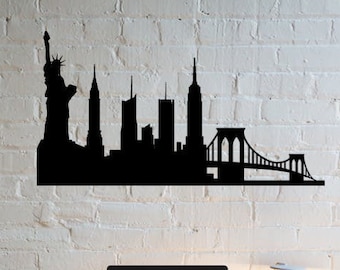 New York City Skyline Metal Wall Art - Modern Office Decor