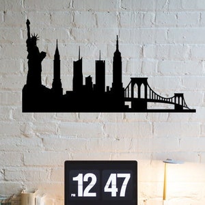 New York City Skyline Metal Wall Art - Modern Office Decor