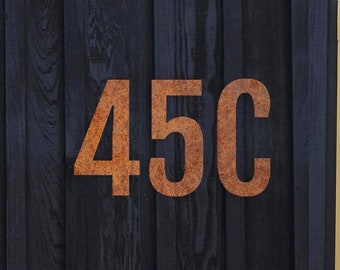Custom Rusted Corten Steel Letters & Numbers - Modern Signage