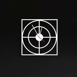 Square White Metal Wall Clock: Modern Loft Style