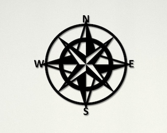 Metal Wall North Star Compass, Metal Wall Art Compass, Nautical Compass, Compass wall art, Metal Wall Compass