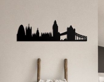London City Skyline Metal Wall Art - Steel Panorama Silhouette