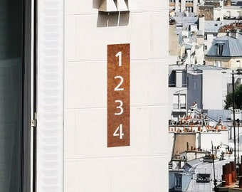 Custom Corten Steel Vertical Sign: Personalized Address Plaque