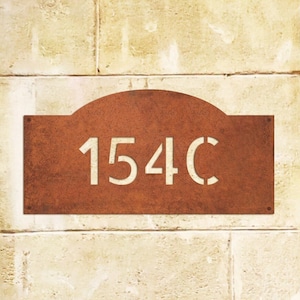 Custom corten steel signage board - Corten logo sign personalized - Custom rusty street address signboard - Rusted steel house number