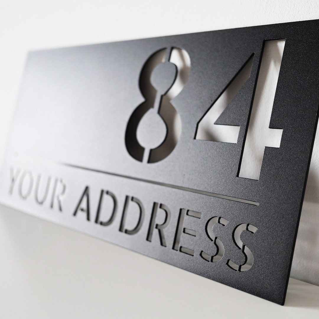 Metal House Address Number - Black Steel House Number - Custom Address ...