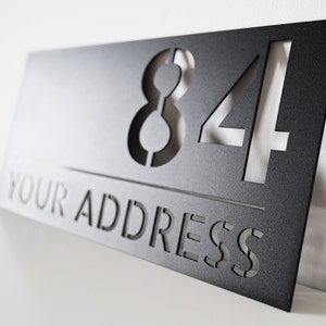 Metal house address number - Black steel house number - Custom address signboard - Personalized house street name