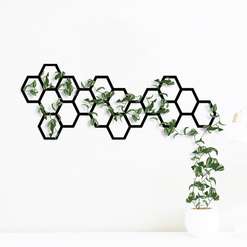 Metal trellis planter, wall plant tellis, Garden Wall Trellis, Indoor Plant Trellis, Honeycomb Wall Planter Trellis, Metal Wall Trellis