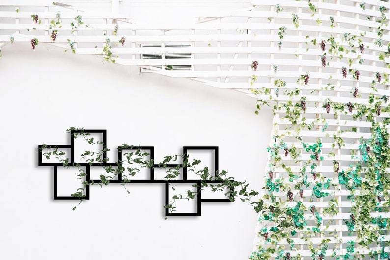 Black Metal Wall Plant Trellis: Geometric Mood Board image 4