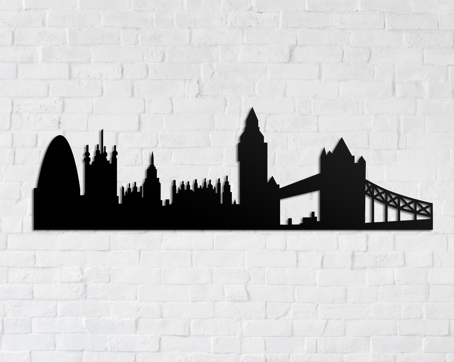 London City Panorama Metal Wall Art London Metal Wall Art Etsy