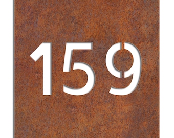 Corten House Number, Custom Corten Steel Sign, Plate, Corten Steel Address Number