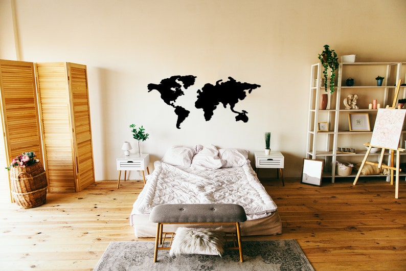 Metal World Map Wall Art Metal Wall Art carte Etsy