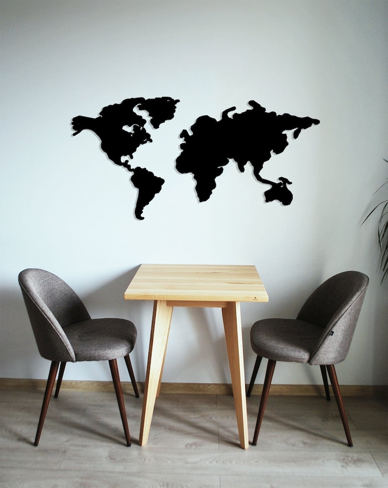 Metal World Map Wall Art Metal Wall Art carte Etsy