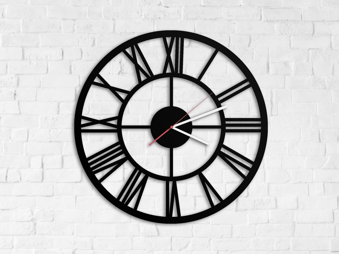 Metal Wall Clock Rome style wall clock Industrial Wall Etsy