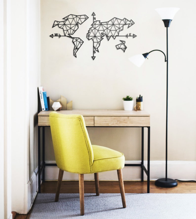 Metal World Map of Life Metal Wall Art World Map Etsy