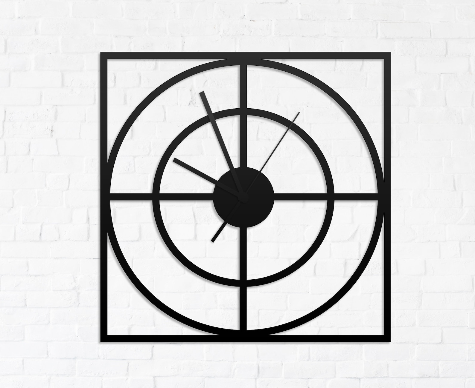 Square Metal Wall Clock Modern Wall Clock Industrial Clock Etsy UK