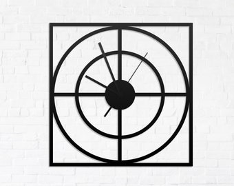 Square Metal Wall Clock: Modern Industrial Loft Decor