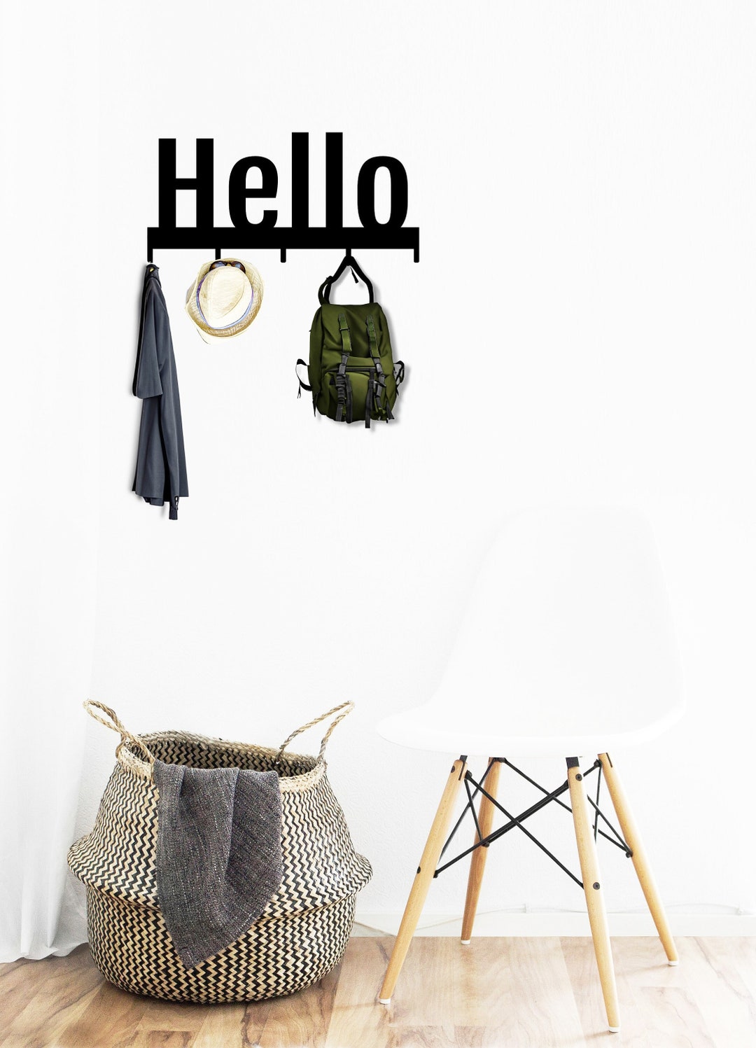 Hello Coat Rack Hello Metal Wall Hanger: Modern Coat Rack With Hooks - Etsy