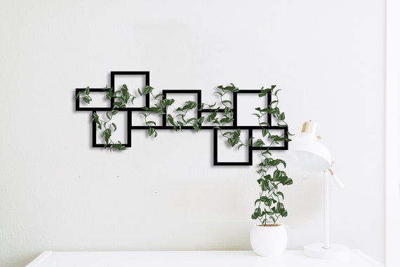 Black Metal Wall Plant Trellis: Geometric Mood Board