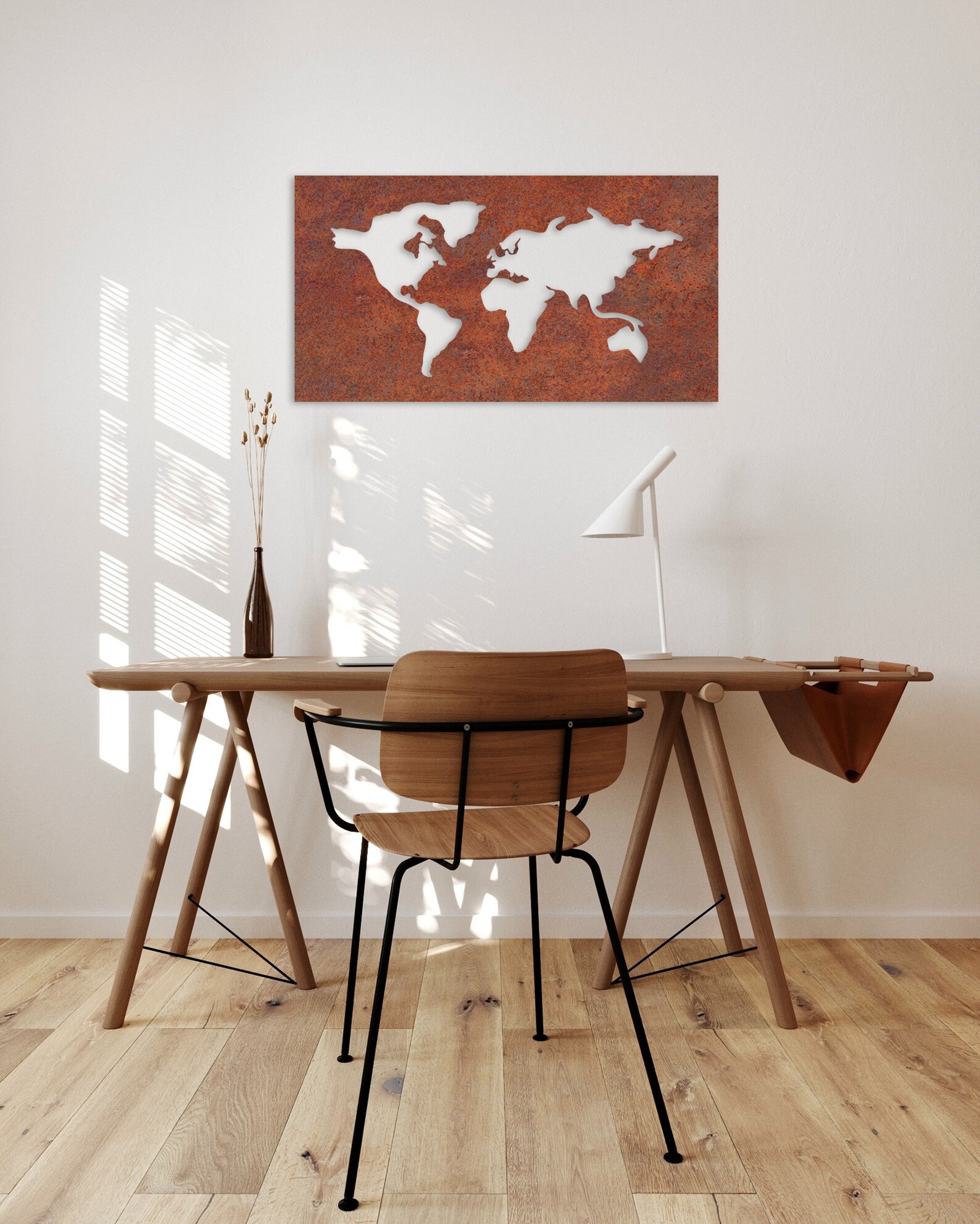 Corten Steel World Map Wall Art Rusty Wall Decor World Map Etsy