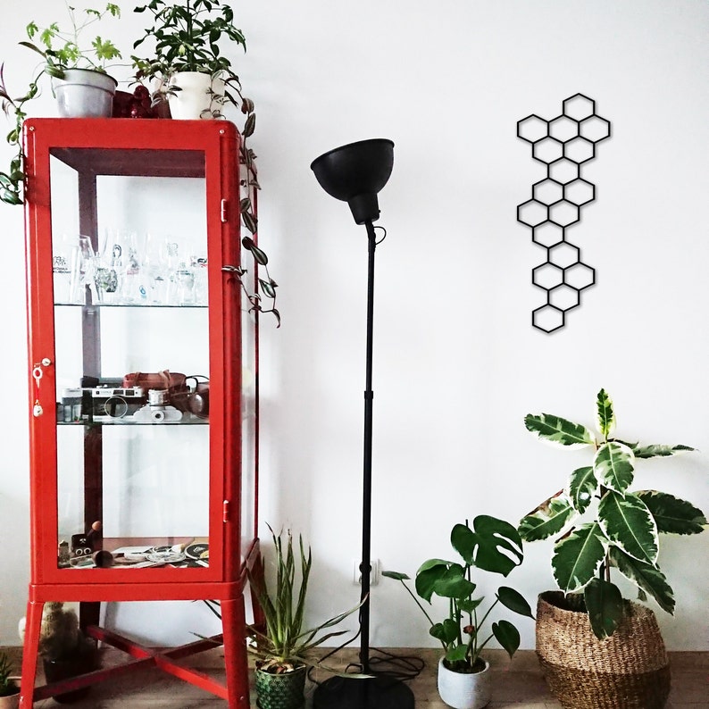 metal honeycomb wall plant trellis, honeycomb metal wall art, hexagon metal wall art, honeycomb metal mood board