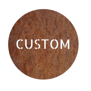 Custom round corten plate, Custom round corten house number, Round rusted steel logo, Custom corten wall art