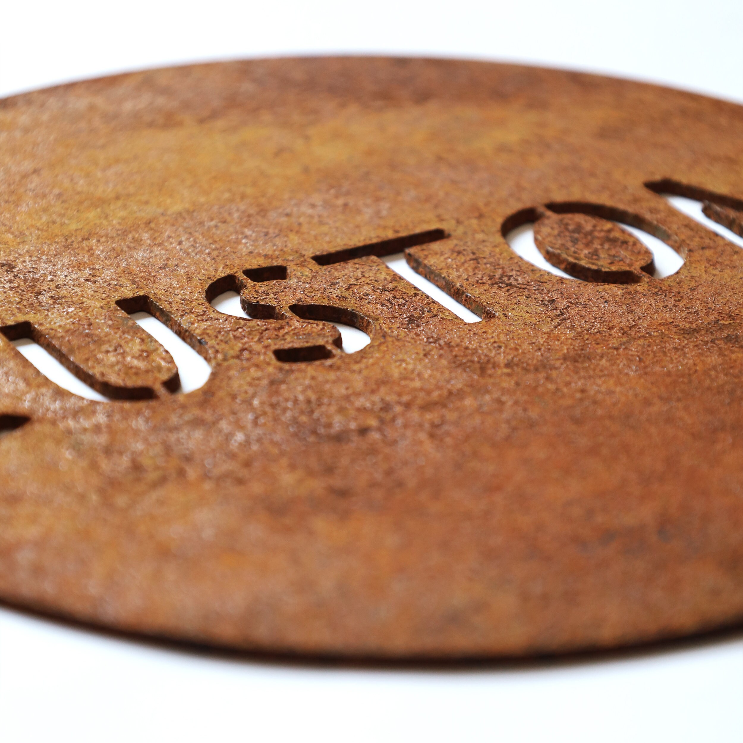 Custom Corten Steel Circle Sign: Rusted Metal Logo or Number - Etsy