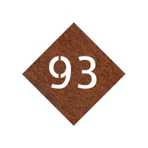 Custom Corten Steel House Number Plaque - Rusted Metal Sign