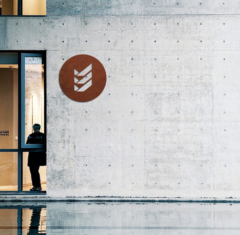 circle corten steel logo, metal round logo, circle rusty logo, corten steel signboard, corten steel logo, custom corten signboard