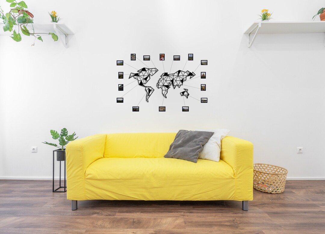 Metal Wall Art World Map World Map Metal, Traveler Gift, Metal World