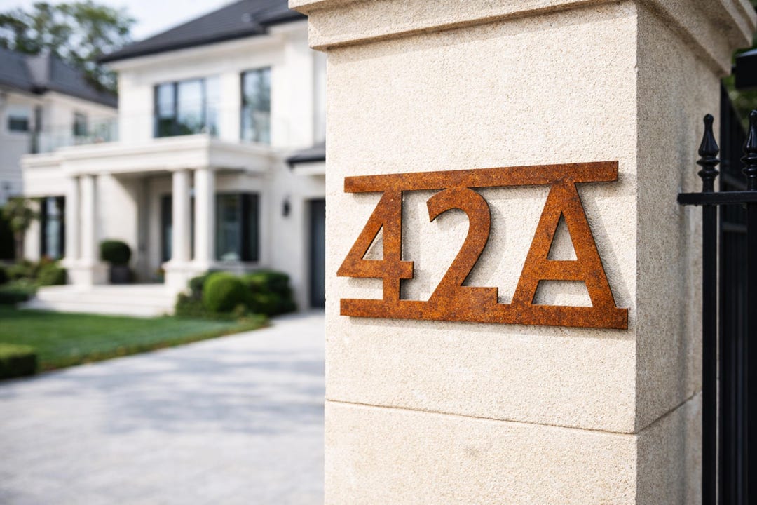 Steel Address Sign Personalized Corten Steel Address Sign, Rusted Metal Wall Sign With Any ...