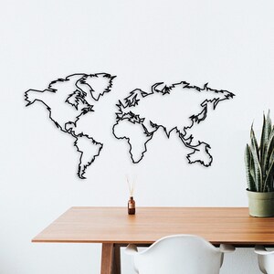 Metal World Map - Geometric  - Cactus Style - For travelers - gift - carte du monde - metal wall art - weltkarte - loft