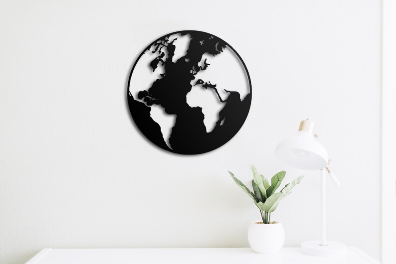 Globe Metal Wall Art World Metal Wall Art Extra Large Globe Etsy