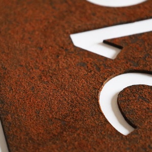 Rusted Steel House Number, Metal House Number, Rusted Building Number ...