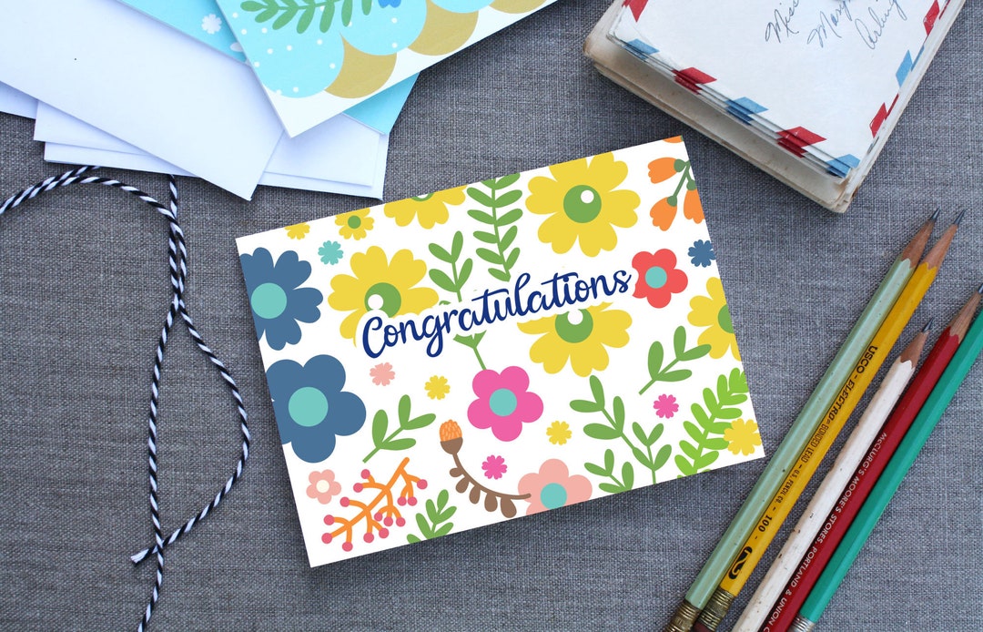 Conratulation Card.pdf PDF Instant Downloadable Blank CARD #2002 - Congratulation Card, Blank ...