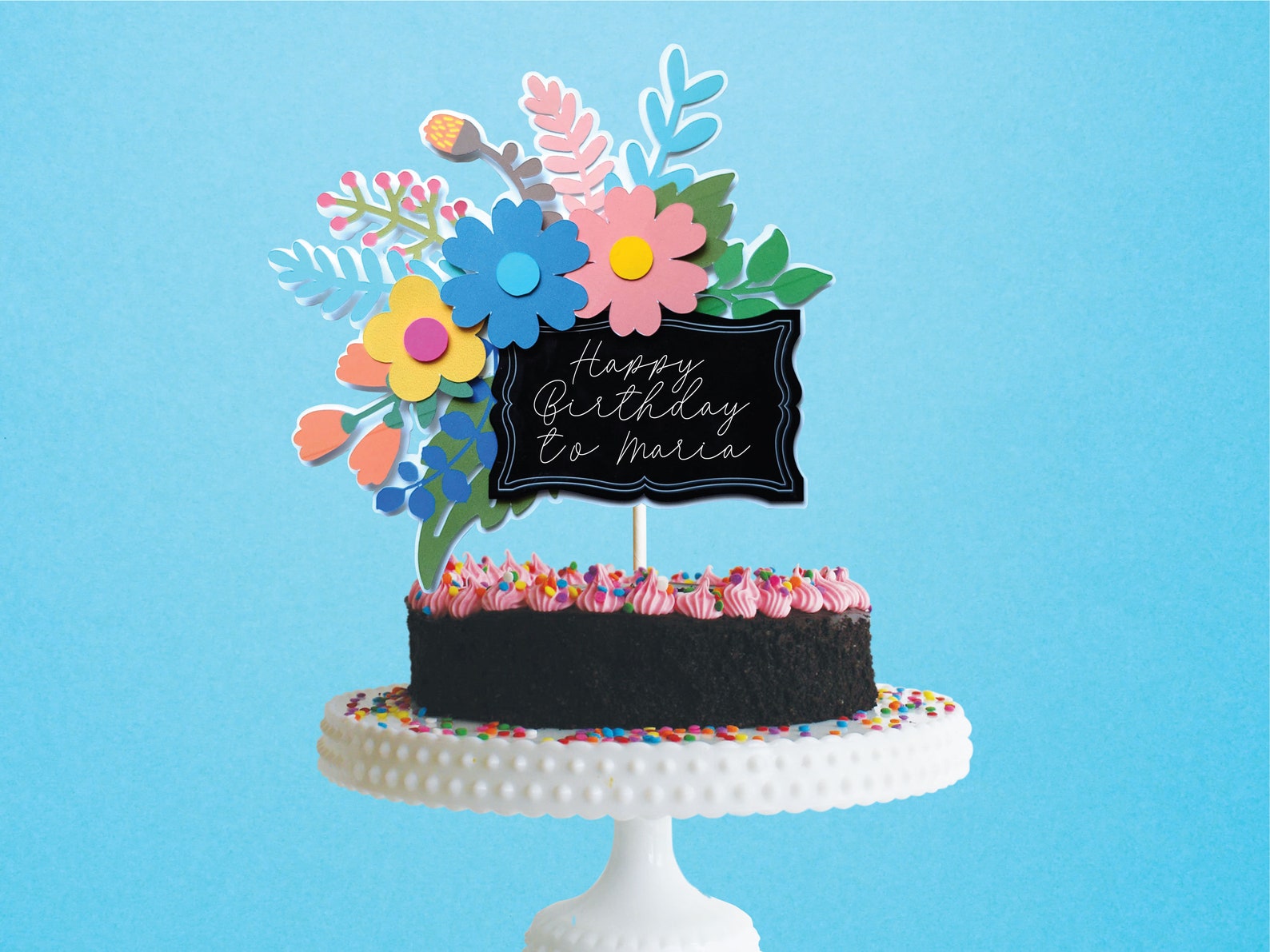 CAKE TOPPER Mini Chalkboard Cake Topper, Love, Happy Birthday Cake Topper, Personalized Cake